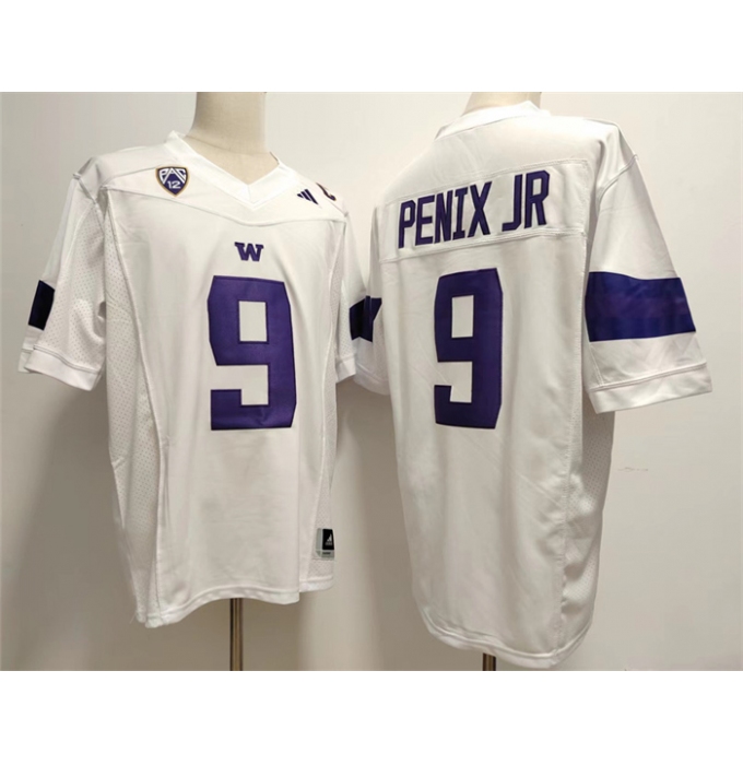 Men's Washington Huskies #9 Michael Penix Jr. White Stitched Jersey