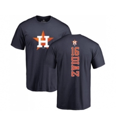 Baseball Houston Astros #16 Aledmys Diaz Navy Blue Backer T-Shirt