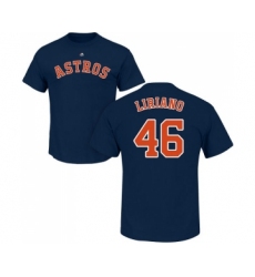 MLB Nike Houston Astros #46 Francisco Liriano Navy Blue Name & Number T-Shirt