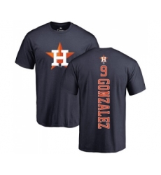 MLB Nike Houston Astros #9 Marwin Gonzalez Navy Blue Backer T-Shirt