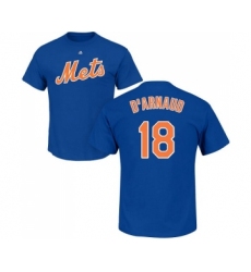 MLB Nike New York Mets #18 Travis d'Arnaud Royal Blue Name & Number T-Shirt