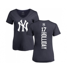 MLB Women's Nike New York Yankees #17 Matt Holliday Navy Blue Backer T-Shirt