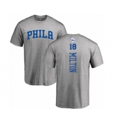 Basketball Philadelphia 76ers #18 Shake Milton Ash Backer T-Shirt