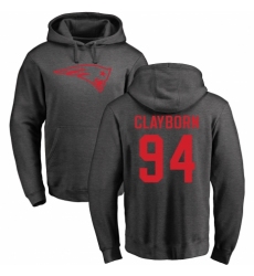 NFL Nike New England Patriots #94 Adrian Clayborn Ash One Color Pullover Hoodie