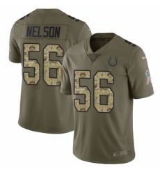 Men's Nike Indianapolis Colts #56 Quenton Nelson Limited Olive Camo 2017 Salute to Service NFL Jersey