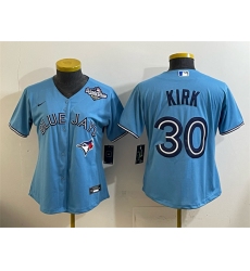 Women's Toronto Blue Jays #30 Alejandro Kirk Blue 2025 World Series Cool Base Stitched Baseball Jersey(Run Small)