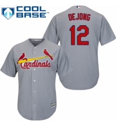Youth Majestic St. Louis Cardinals #12 Paul DeJong Replica Grey Road Cool Base MLB Jersey