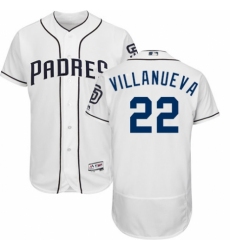 Men's Majestic San Diego Padres #22 Christian Villanueva White Home Flex Base Authentic Collection MLB Jersey
