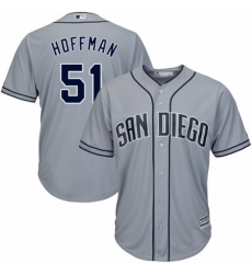 Men's Majestic San Diego Padres #51 Trevor Hoffman Authentic Grey Road Cool Base MLB Jersey