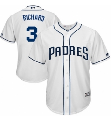 Men's Majestic San Diego Padres #3 Clayton Richard Replica White Home Cool Base MLB Jersey