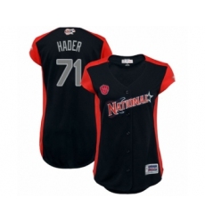 Women's Milwaukee Brewers #71 Josh Hader Authentic Navy Blue National League 2019 Baseball All-Star Jersey