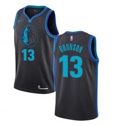 Women's Nike Dallas Mavericks #13 Jalen Brunson Swingman Charcoal NBA Jersey - City Edition