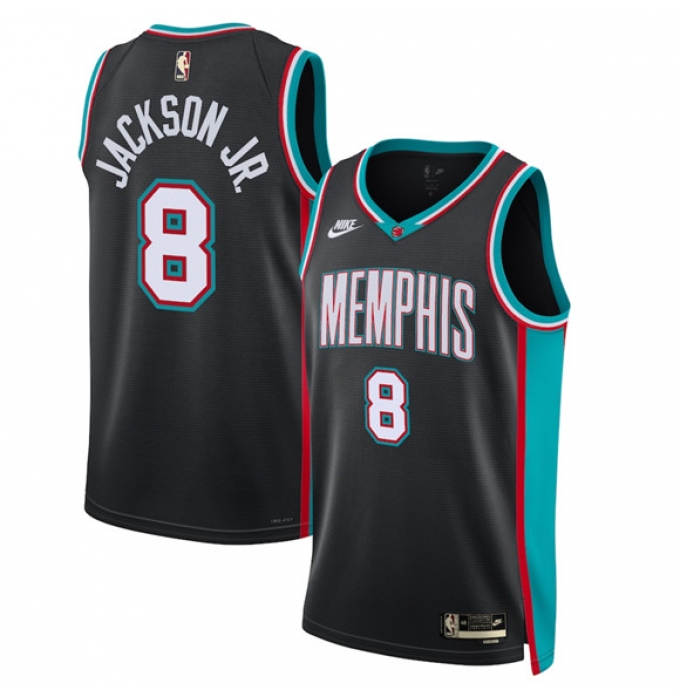 Men's Memphis Grizzlies #8 Jaren Jackson Jr. Black 2025 Classic Edition Stitched Basketball Jersey