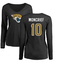 NFL Women's Nike Jacksonville Jaguars #10 Donte Moncrief Black Name & Number Logo Slim Fit Long Sleeve T-Shirt