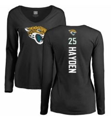 NFL Women's Nike Jacksonville Jaguars #25 D.J. Hayden Black Name & Number Logo Slim Fit T-Shirt