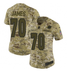 Women's Nike Miami Dolphins #70 Ja'Wuan James Limited Camo 2018 Salute to Service NFL Jersey