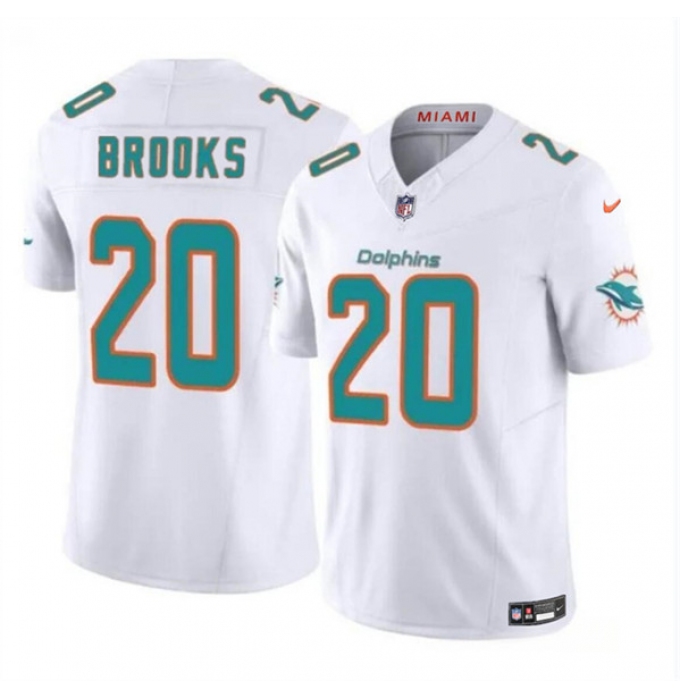 Youth Miami Dolphins #20 Jordyn Brooks White 2024 F.U.S.E. Vapor Limited Football Stitched Jersey
