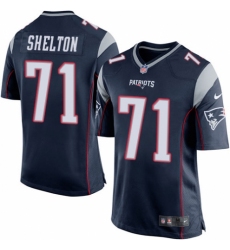 Men's Nike New England Patriots #71 Danny Shelton Game Navy Blue Team Color NFL Jersey