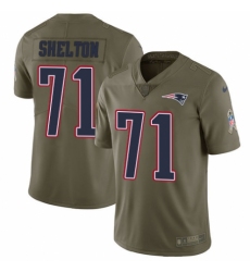 Men's Nike New England Patriots #71 Danny Shelton Limited Olive 2017 Salute to Service NFL Jersey