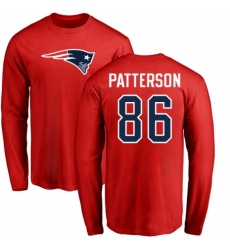NFL Nike New England Patriots #86 Cordarrelle Patterson Red Name & Number Logo Long Sleeve T-Shirt