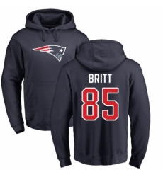 NFL Nike New England Patriots #85 Kenny Britt Navy Blue Name & Number Logo Pullover Hoodie