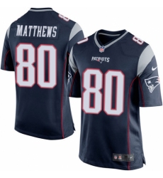 Men's Nike New England Patriots #80 Jordan Matthews Game Navy Blue Team Color NFL Jersey