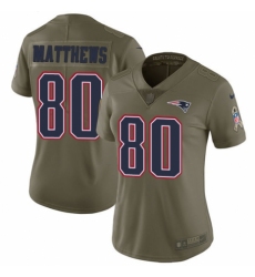 Women's Nike New England Patriots #80 Jordan Matthews Limited Olive 2017 Salute to Service NFL Jersey