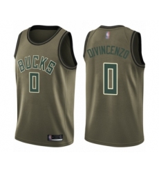 Men's Milwaukee Bucks #0 Donte DiVincenzo Swingman Green Salute to Service Basketball Jersey
