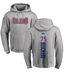 NHL Adidas Edmonton Oilers #75 Evan Bouchard Ash Backer Pullover Hoodie