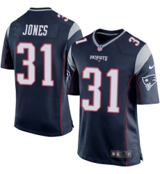 Men's Nike New England Patriots #31 Jonathan Jones Game Navy Blue Team Color NFL Jersey