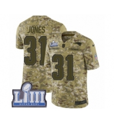 Youth Nike New England Patriots #31 Jonathan Jones Limited Camo 2018 Salute to Service Super Bowl LIII Bound NFL Jersey