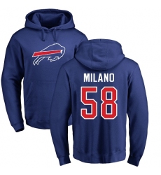 NFL Nike Buffalo Bills #58 Matt Milano Royal Blue Name & Number Logo Pullover Hoodie