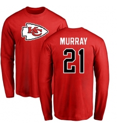 NFL Nike Kansas City Chiefs #21 Eric Murray Red Name & Number Logo Long Sleeve T-Shirt