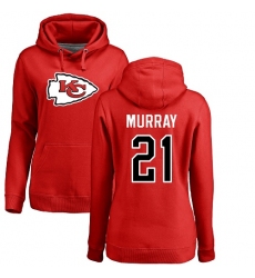 NFL Women's Nike Kansas City Chiefs #21 Eric Murray Red Name & Number Logo Pullover Hoodie