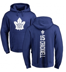 NHL Adidas Toronto Maple Leafs #15 Adam Cracknell Royal Blue Backer Pullover Hoodie