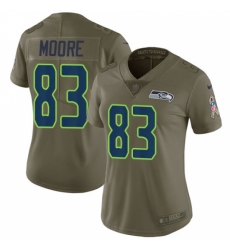Women's Nike Seattle Seahawks #83 David Moore Limited Olive 2017 Salute to Service NFL Jersey