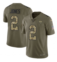 Men's Nike Jacksonville Jaguars #2 Landry Jones Limited Olive Camo 2017 Salute to Service NFL Jersey