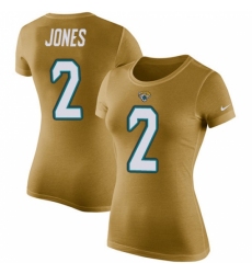 NFL Women's Nike Jacksonville Jaguars #2 Landry Jones Gold Rush Pride Name & Number T-Shirt