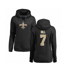 NFL Women's Nike New Orleans Saints #7 Taysom Hill Black Name & Number Logo Pullover Hoodie