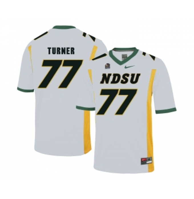 North Dakota State Bison 77 Billy Turner White College Football Jersey