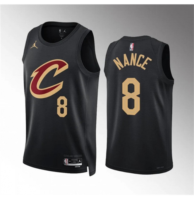 Men's Cleveland Cavaliers #8 Pete Nance Black Statement Edition Stitched Jersey