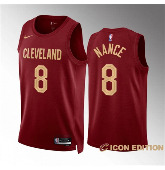 Men's Cleveland Cavaliers #8 Pete Nance Wine Icon Edition Stitched Jersey