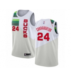 Men's Milwaukee Bucks #24 Pat Connaughton White Swingman Jersey - Earned Edition