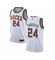 Women's Milwaukee Bucks #24 Pat Connaughton Authentic White Fashion Hardwood Classics Basketball Jersey