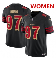 Women's San Francisco 49ers #97 Nick Bosa Black 2025 F.U.S.E. “Rivalries” Vapor Limited Stitched Football Jersey(Run Small)