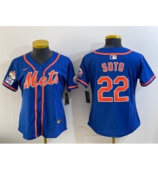 Women's New York Mets #22 Juan Soto Royal 2025 Spring Training Alternate Limited Stitched Baseball Jersey(Run Small)