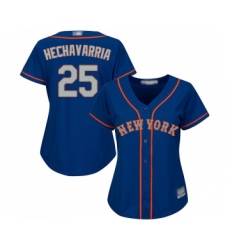 Women's New York Mets #25 Adeiny Hechavarria Authentic Royal Blue Alternate Road Cool Base Baseball Jersey