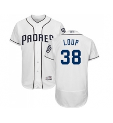 Men's San Diego Padres #38 Aaron Loup White Home Flex Base Authentic Collection Baseball Jersey