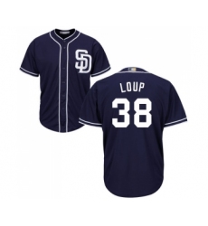 Youth San Diego Padres #38 Aaron Loup Replica Navy Blue Alternate 1 Cool Base Baseball Jersey