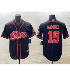 Men's San Francisco 49ers #19 Deebo Samuel Black Red With Cool Base Stitched Baseball Jersey